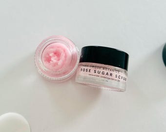 Handmade Rose Lip Polish Sugar Scrub: Exfoliating, Hydrating, Vegan