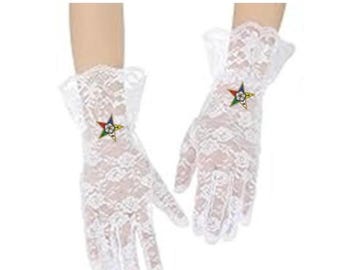 Guantes de encaje blanco de la Orden de la Estrella de Oriente