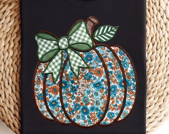 Fall Pumpkin png, Blue floral pumpkin PNG sublimation, Thanksgiving png, colorful pumpkin digital, Coquette Fall pumpkin, fall pumpkin Png