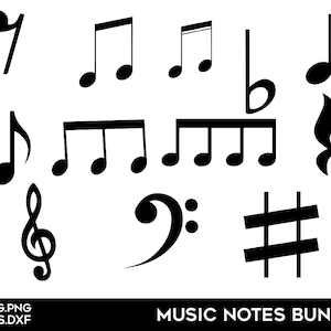 Music Notes SVG, Music Note SVG Bundle, Music Notes Clipart, Music Symbols, Cricut, Silhouette, Template, Instant Download, Cutting Files