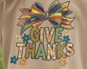 Give Thanks Png, Floral Fall Coquette Png, Preppy Thanksgiving Png, Thankful Coquette Png, Brushstroke Png, Trendy Fall Bow Png