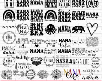 Nana Svg Bundle, Nana Shirt Svg, Blessed Nana Svg, Nana Life Svg, Gift for Nana, Nana t-shirt design, Family Svg, Grandkids Svg,Svg Cut file