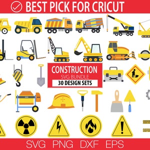 Bouw SVG, Trucks Svg, Graafmachine Svg, Bouwbundel svg, Dump Truck Svg, Bulldozer svg, Truck Clipart voor Cricut En Silhouette