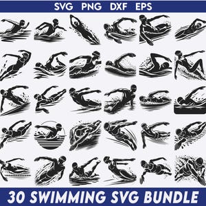 Swimming svg Bundle, Swimmer Silhouettes, Swimmer clipart, Swimming Mom, Ocean svg, Beach svg, Swimmer vector, Swimmer svg Clipart