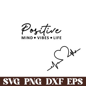Positive Affirmations Life Mind Vibes SVG PNG, Boho Self Love Svg, Motivational Sleeve Shirt Svg, Boho Quote Self Care Svg, Png File