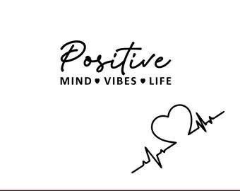 Pozytywne afirmacje Life Mind Vibes SVG PNG, Boho Self Love Svg, Motywacyjna koszulka z rękawem Svg, Boho Quote Self Care Svg, Plik PNG