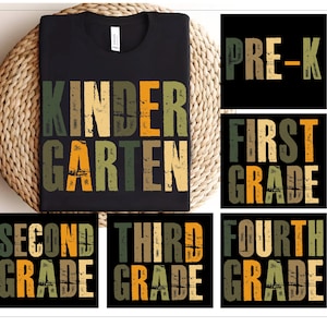 Back to School Bundle Png, First Day of School Designs, Kindergarten to Third Grade, Retro Teacher Shirt Neon, Coquette School Design