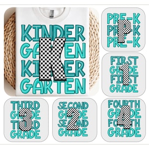 Checkered Back to School Boys PNG Bundle, Kindergarten Kid Design, First Day PNG, Pre-K to Third Grade Png,School Boy Sublimation File