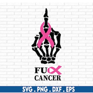 Cancer du sein SVG, SVG majeur, Fuck Cancer SVG, sensibilisation au cancer drôle, ruban, Png, fichiers pour Cricut, téléchargements de modèles par sublimation