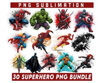 Superheld PNG Bundle, Helden Png-Set, meistverkaufte Superheld Clipart Set, Superheld Comics PNG Bundle - Superheld PNG Clipart