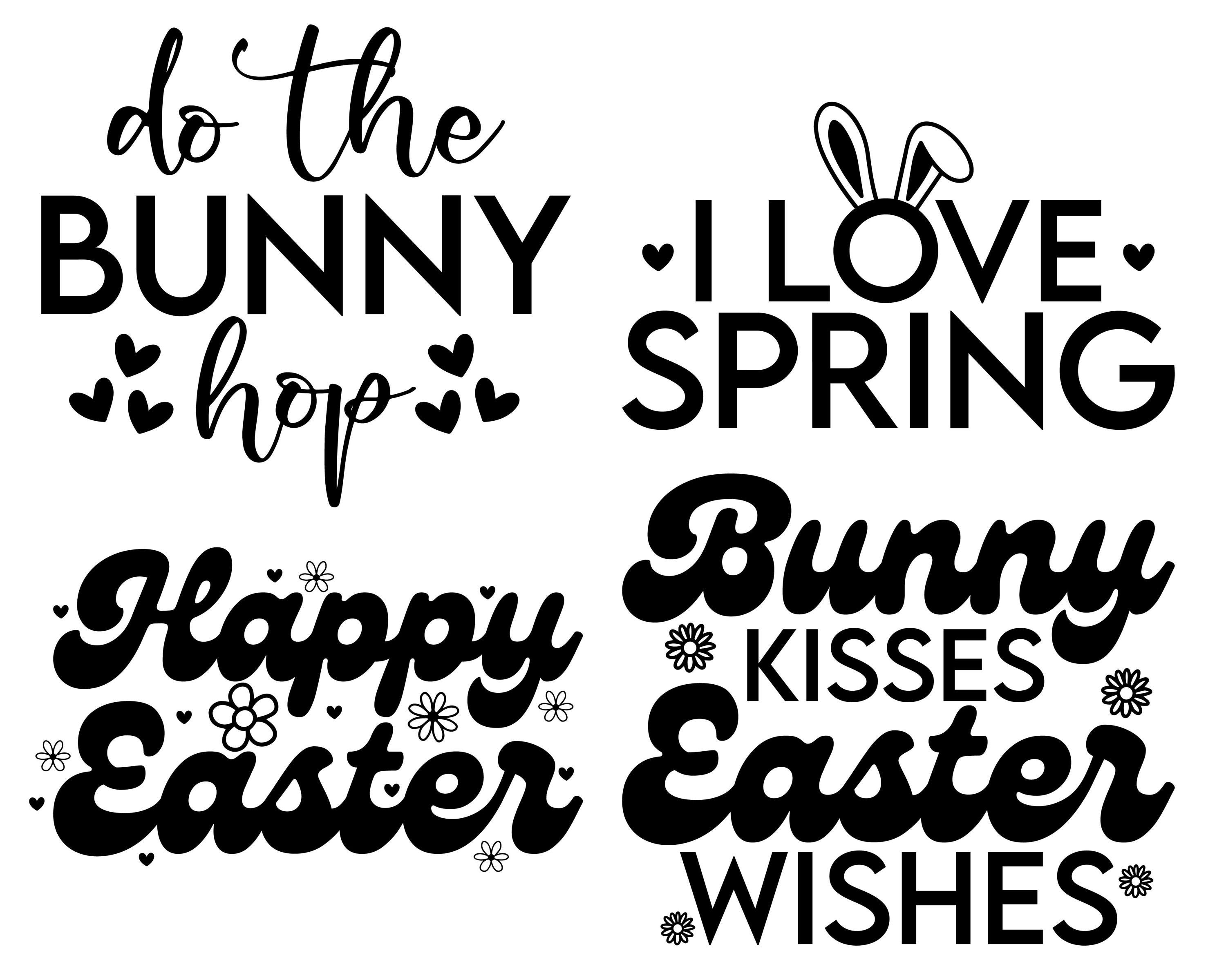 Easter SVG Bundle, Happy Easter SVG Bundle, Easter Quotes, Bunny Svg ...