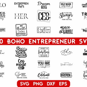Boho Entrepreneur svg Bundle, Entrepreneurship svg, CEO svg, Entrepreneur Mentality svg, Small Business owner svg, Motivational shirt svg