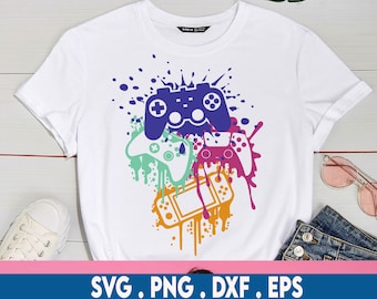 Lustiges Spielen, Videospielregler Colorpop svg, Spiel-Player, cooles Geschenk für Gamer, svg, Png-Dateien für Cricut Sublimation, Gamer png