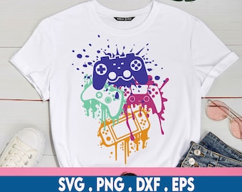 Lustige Gaming, Videospiel Controller Colorpop SVG, Game Player, cooles Geschenk für Gamer, SVG, Png-Dateien für Cricut Sublimation, Gamer png