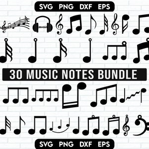 Music Notes SVG Musical Notes Clipart Music Lover Svg Files for Cricut Digital Download Cricut SIlhouette Cut File Musician Svg Music Sheets