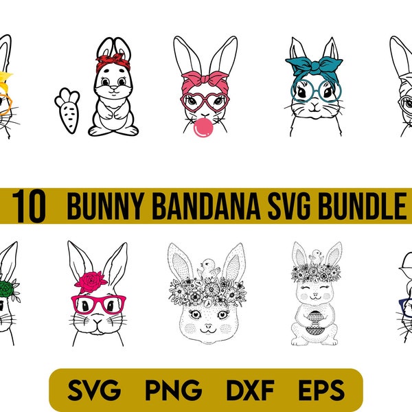 Bunny svg Bundle, Florale Hase svg, dxf, png, jpg, Osterhase svg, Hase mit Blume svg, Hase svg, Hase svg, Sofort Download