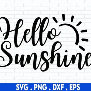 Bonjour Sunshine SVG, SVG d’été, Love Svg, Citation, Dire, Coeur, Png, Fichiers Svg Pour Cricut Design, Silhouette, Sublimation Designs Téléchargements