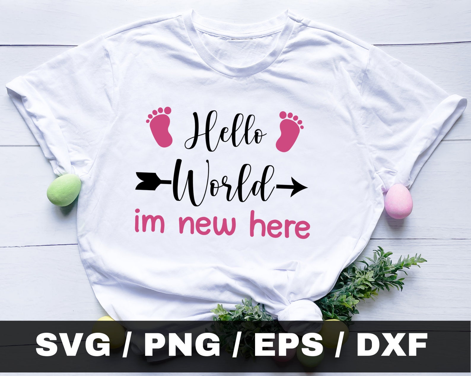 Hello World SVG Sign, Birth Announcement Svg, Newborn Sign Svg, Baby ...