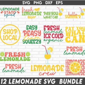 Lemonade SVG PNG Bundle, Lemonade stand svg, sign svg, Freshly squeezed svg, When life give you lemon svg, cart svg, Lemonade Clipart