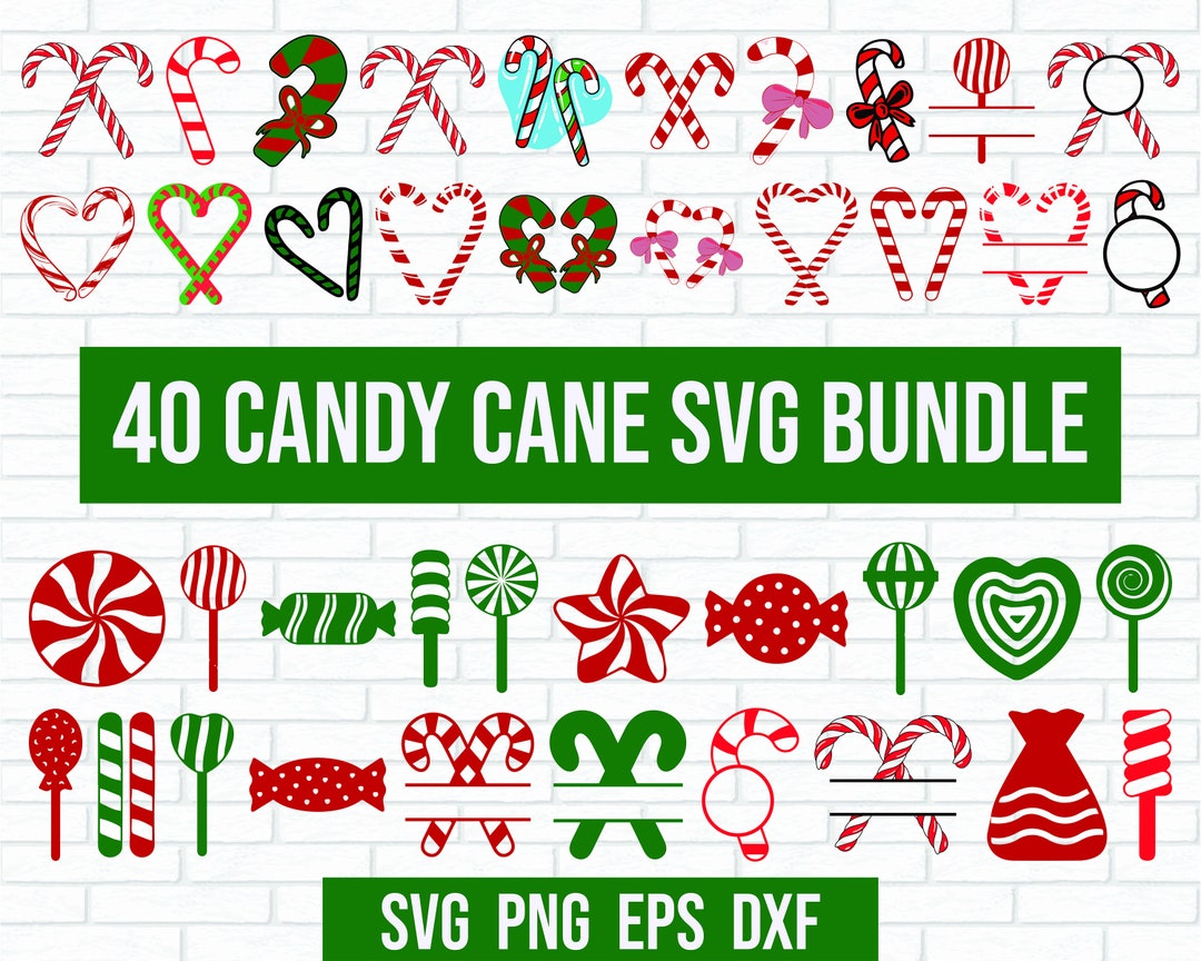 Candy Cane SVG Bundle, Xmas Candy Cane Svg, Candy Canes Clipart, Candy ...