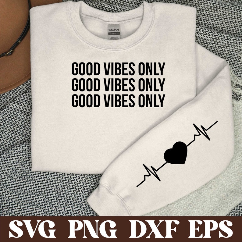 Positive Good Vibes Only Svg Png, Motivational Svg, Sublimation Design ...