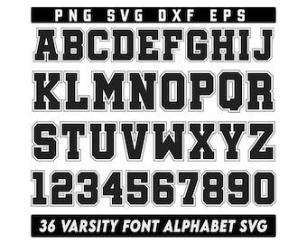 Paquete de fuentes universitarias SVG, fuentes universitarias SVG en capas, fuentes deportivas, fuentes universitarias, fuentes de camisetas, números de camisetas SVG, letras universitarias SVG