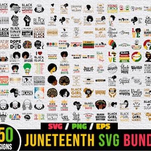150 Juneteenth SVG Bundle, Schwarze Geschichte Monat SVG Bundle, Black Power SVG, Schwarze Frau Geschenke SVG, Seit 1865 SVG