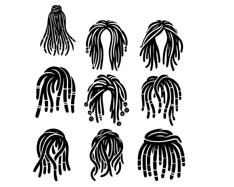 Dreadlocks SVG Bundle, Dreadlocks Dxf, Dreadlocks Png, Dreadlocks ...