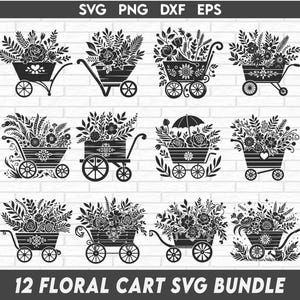 Blumen Warenkorb svg, Blumen Clipart, Blumen Cut Files für Cricut, Wildblumen svg, Blumen Warenkorb Cricut, Blumen Warenkorb Clipart