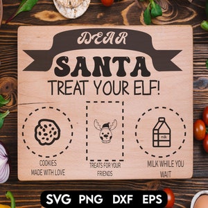Caro Babbo Natale Tray SVG, Santa Plate SVG, Cookies for Santa SVG, Dear Santa Tray Svg, Rettangolare Santa Tray Svg, Dear Santa Cookie Tray Svg