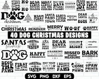 Hond kerst SVG bundel, grappige hond SVG, hond citeer SVG, hondenliefhebber SVG, hond bandana SVG, kerst hond SVG, grappige kerst hond SVG