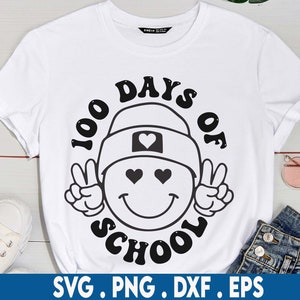 100 Days of School SVG PNG PDF, 100 Days Shirt Svg, School Svg, 100 Days Brighter Svg, Back To School Svg, Teacher Appreciation Svg