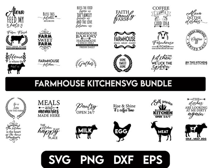 Farmhouse Kitchen Svg Bundle, Kitchen Sign Making Svg, Kitchen Sign Svg ...
