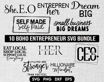 Entrepreneur svg Bundle, Entrepreneurship svg, CEO svg, Entrepreneurship PNG, Small Business owner svg, Inspirational t-shirt svg