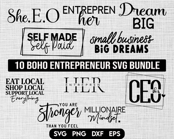 Entrepreneur svg Bundle, Entrepreneurship svg, CEO svg, Entrepreneurship PNG, Small Business owner svg, Inspirational t-shirt svg