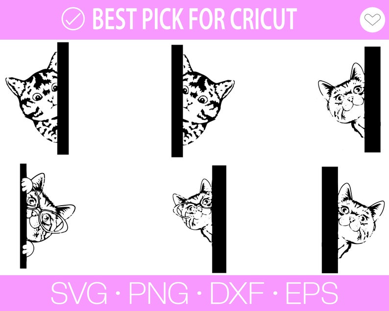 Kikande katt Svg, Katt SVG, Svart katt svg, Kikande katt clipart, Kikande katt SVG, Randiga kattungar Svg, Päls kattunge Svg, Katt clipart, Rolig katt bild 4