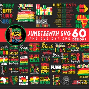 Bundle de conceptions svg Juneteenth, 1865, roi noir valeur nutritive svg, célébrer JuneteenthBlack History Png, célébrer 1865, nous sommes l'histoire des Noirs