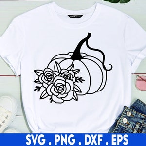 Blumen Kürbis SVG, Kürbis SVG, Herbst SVG, Halloween SVG, Blumen SVG, SVG-Dateien für Cricut, Sublimation Designs Downloads