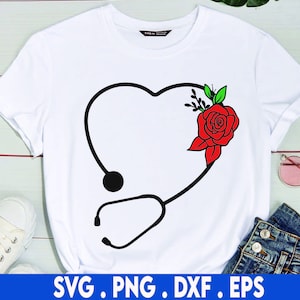 Nurse SVG, Valentines Day SVG, Heart Stethoscope SVG, Nursing Svg, Heart Svg, Png, Dxf, Svg Files For Cricut