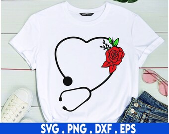 Nurse SVG, Valentines Day SVG, Heart Stethoscope SVG, Nursing Svg, Heart Svg, Png, Dxf, Svg Files For Cricut