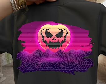 Retro Halloween Neon Pumpkin Png, Preppy Fall Thankful Png, Glowing Pumpkin Png, Spooky Neon Pumpkin Png, Neon Autumn Pumpkin Shirt Design