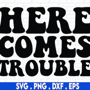 Hier komt problemen, SVG-bestand knippen, digitaal bestand, jongen svg, jongen moeder svg, eps, moederschap svg, voor cricut, voor silhouet, handlettered svg, dxf