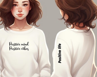 Positive Affirmations Life Mind Vibes SVG PNG, Boho Self Love Svg, Motivational Sleeve Shirt Svg, Boho Quote Self Care Svg, Png File