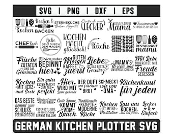 German Küche plotter Svg Bundle, German Quotes Svg, German sayings Svg, Küche Plotter File Svg, Funny sayings svg, Kitchen Svg Bundle