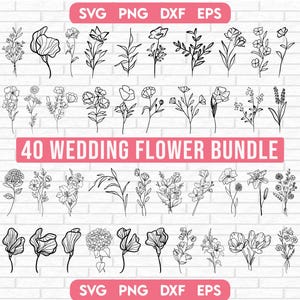 Blumenstrauß SVG-Bundle, Blumenstrauß svg, Blumen svg, Blumenstrauß svg, Blumenstrauß svg, Hochzeit svg, Botanische Clipart, Blumensvg-Bundle