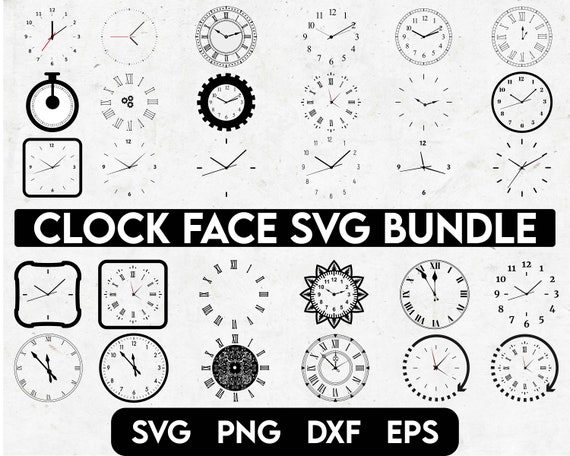 Clock Face Svg Bundle Clock Face Clipart Clock Svg Roman - Etsy UK