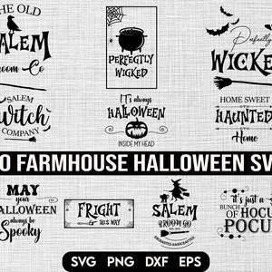 Farmhouse Halloween Svg Bundle, Halloween Sign Svg Dxf Png, Farmhouse Svg, Halloween Decor Svg, Halloween Svg Files, Halloween Png