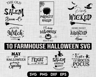 Farmhouse Halloween Svg Bundle, Halloween Sign Svg Dxf Png, Farmhouse Svg, Halloween Decor Svg, Halloween Svg Files, Halloween Png