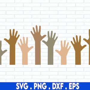 Handen SVG, Handen van verschillende rassen SVG, Body Part svg, Hands Clipart, Unity SVG, Huidskleur svg, Cut File Cricut, Silhouet