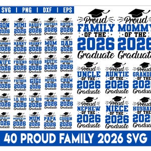 Proud Graduate Family 2026 Svg Bundle, 2026 Graduation Svg, Senior 2026 Svg, Graduation Svg Png, Class Of 2026 Svg, Graduation Family Svg